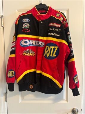 Jeff Hamilton Snap Racing-Style Performance Jacket - Red, Black, Yellow
